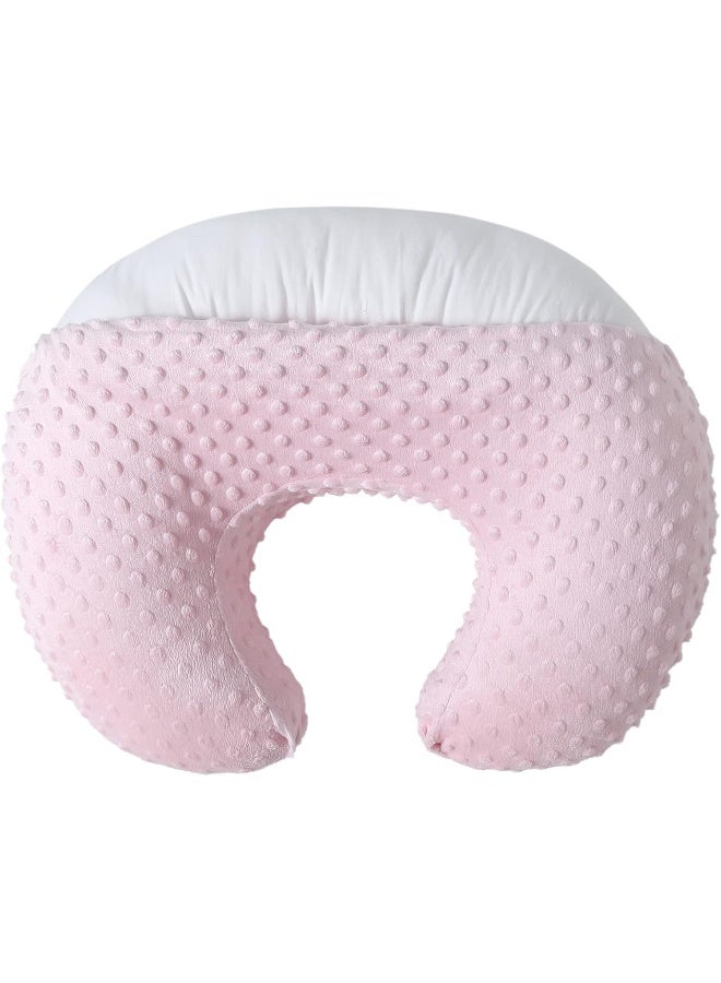 DONOMILO Nursing Pillow and Positioner Breastfeeding and Bottle Feeding, Propping Baby, Tummy Time, Sitting Support for Baby Boy Baby Girl, with Removable Minky Dots Cover (Blushing Bride) - Image 1